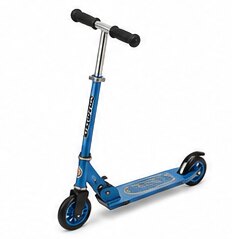 A blue folding child's scooter