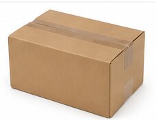 A plain brown cardboard storage box
