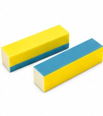 Two yellow and blue kitchen sponges